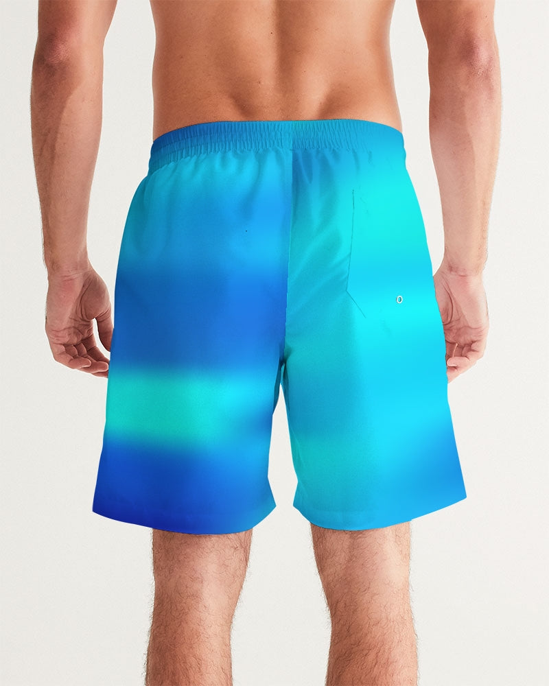 Ocean Shore Blues Men's Swim Trunk-cloth-Digital Rawness