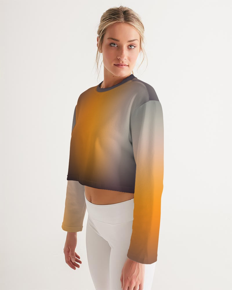 Orange Women's Cropped Sweatshirt-cloth-Digital Rawness