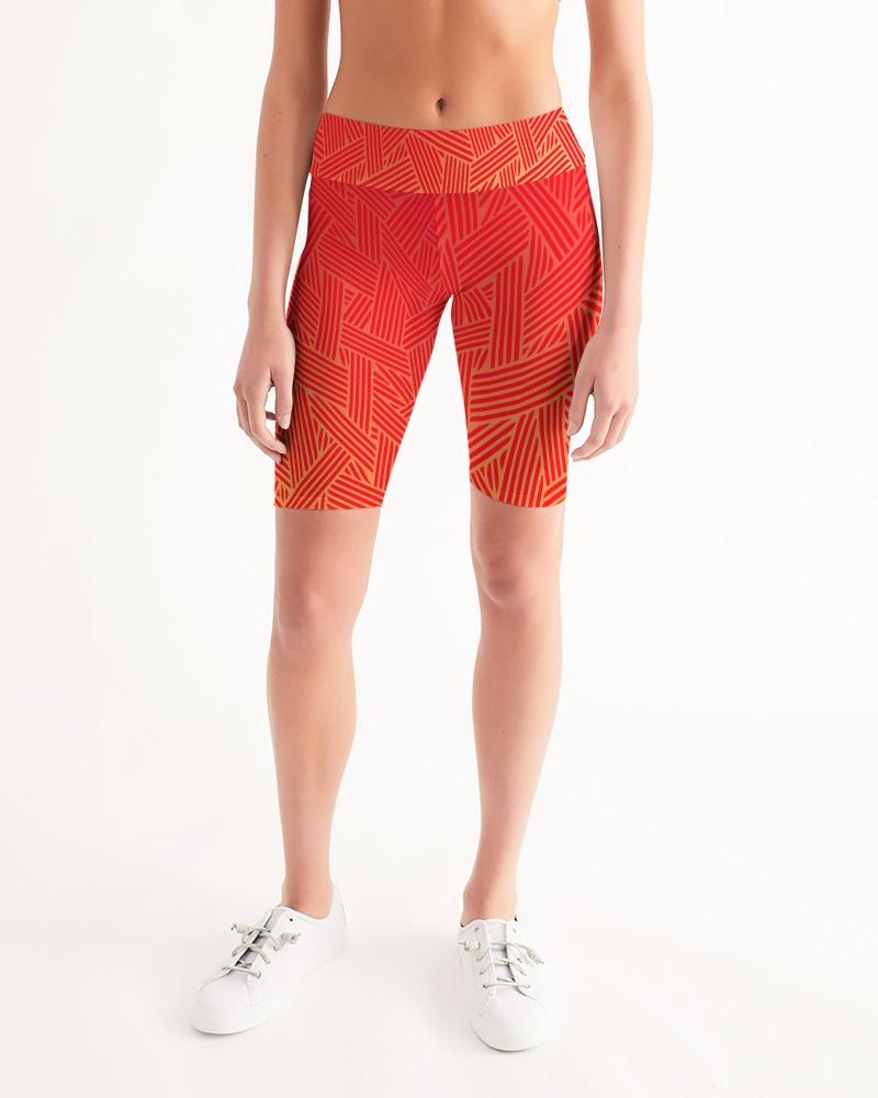 Red Pow Women's Yoga Shorts Leggings-cloth-Digital Rawness
