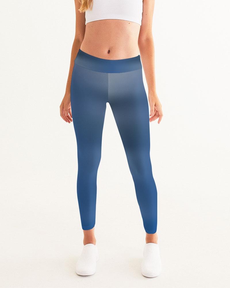 Shaded Blue Women's Fitness Leggings-cloth-Digital Rawness