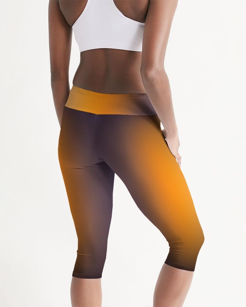 Smokey Orange Women's Capri Leggings-cloth-Digital Rawness
