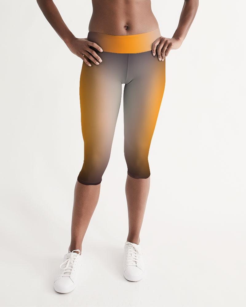 Smokey Orange Women's Capri Leggings-cloth-Digital Rawness