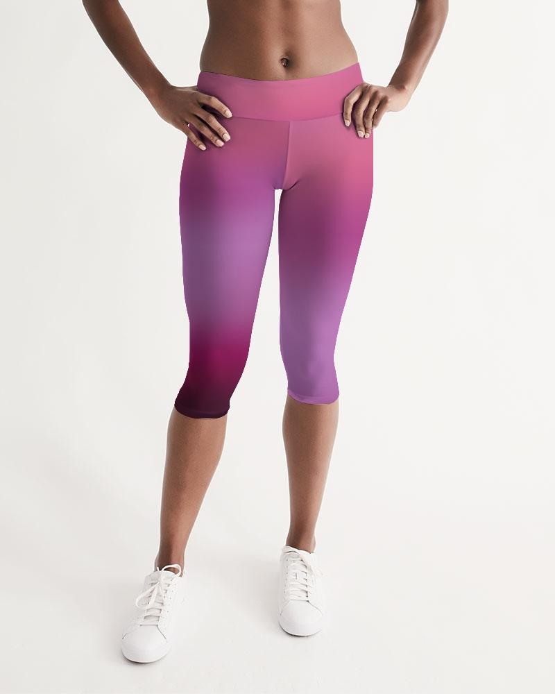 Plum Fade Women's Capri Fitness Leggings-cloth-Digital Rawness