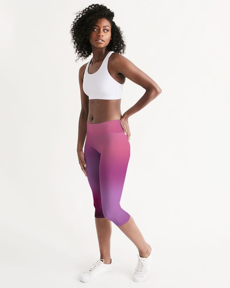 Plum Fade Women's Capri Fitness Leggings-cloth-Digital Rawness