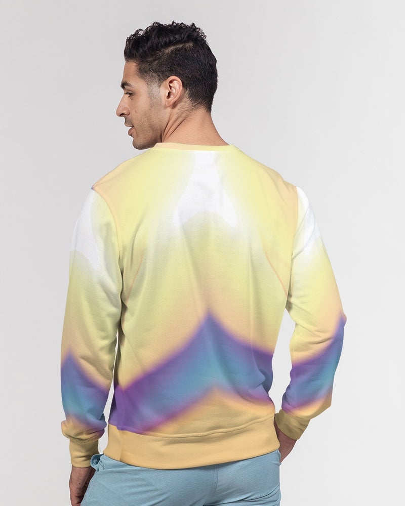 Beam of Light Men's Classic French Terry Crewneck Pullover-cloth-Digital Rawness