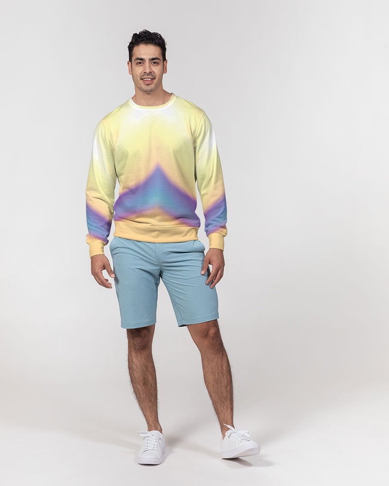 Beam of Light Men's Classic French Terry Crewneck Pullover-cloth-Digital Rawness