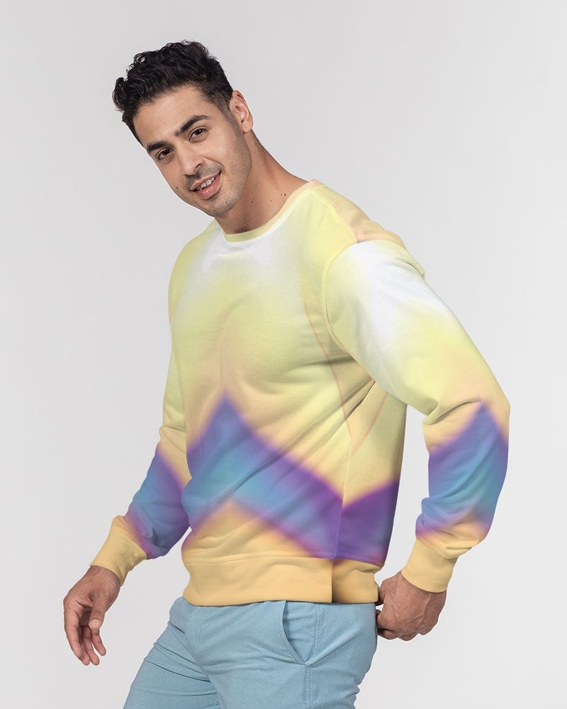 Beam of Light Men's Classic French Terry Crewneck Pullover-cloth-Digital Rawness