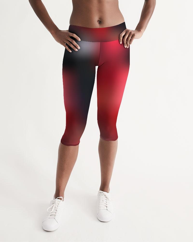 Cherry Bomb Puff Printed Mid-Rise Capri Leggings-cloth-Digital Rawness