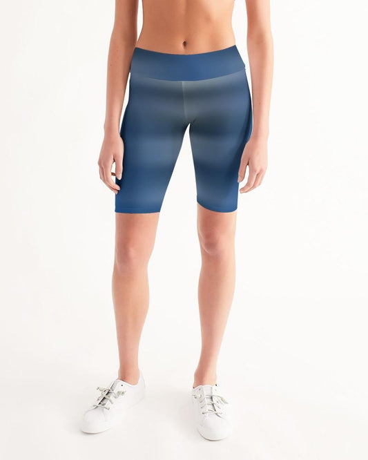 Shaded Blue Women's Biker Short Leggings-cloth-Digital Rawness