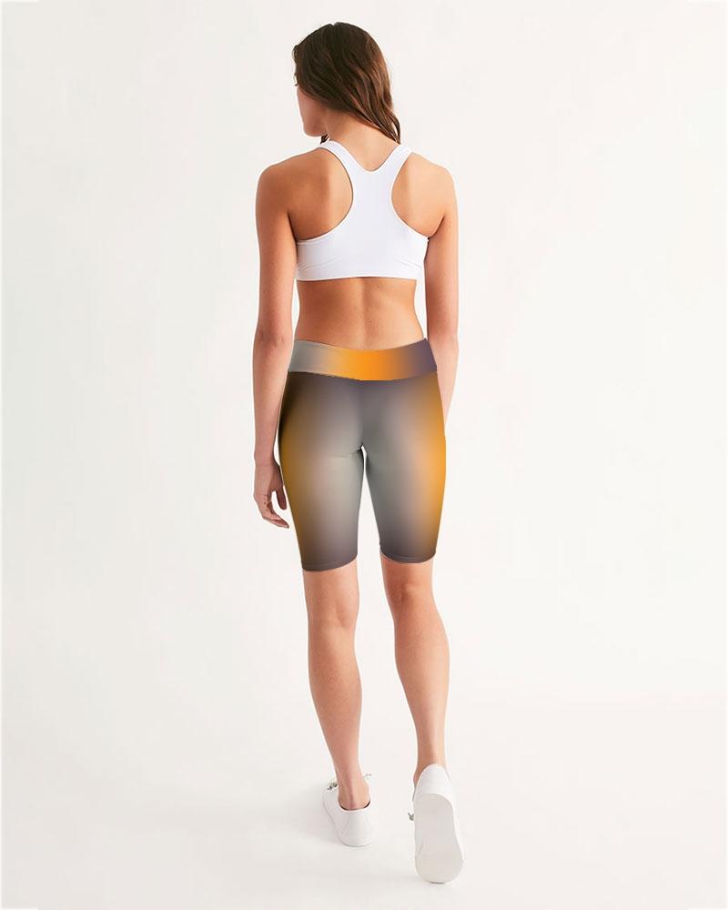 Smokey Orange Women's Biker Short Leggings-cloth-Digital Rawness