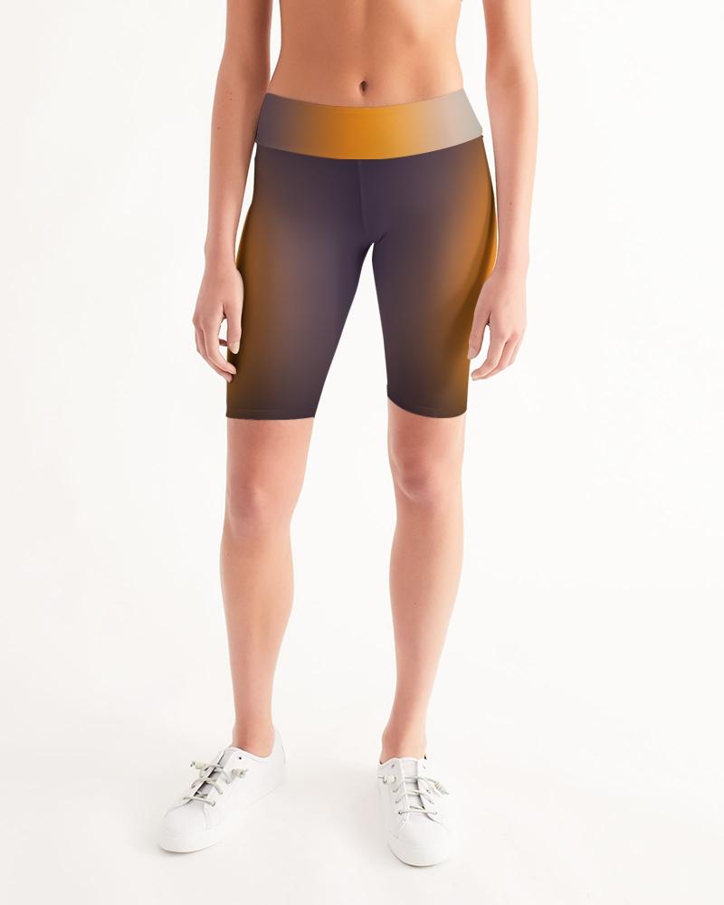 Smokey Orange Women's Biker Short Leggings-cloth-Digital Rawness