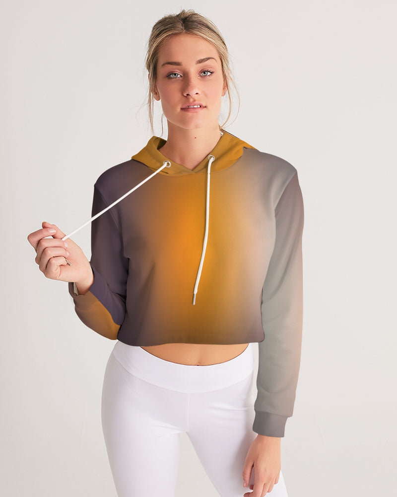 Orange Cropped Women's Hoodie-cloth-Digital Rawness