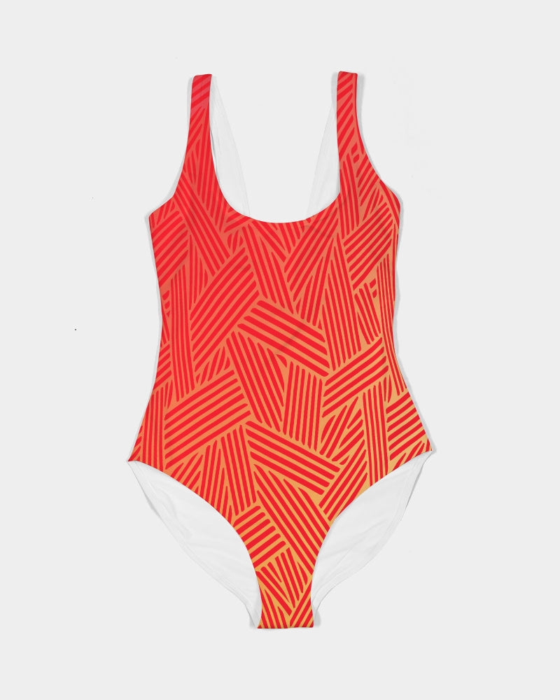 Red Pow Women's One-Piece Swimsuit-cloth-Digital Rawness