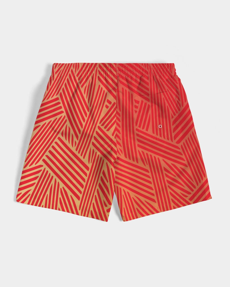 Red Sheek Men's Swim Trunk-cloth-Digital Rawness