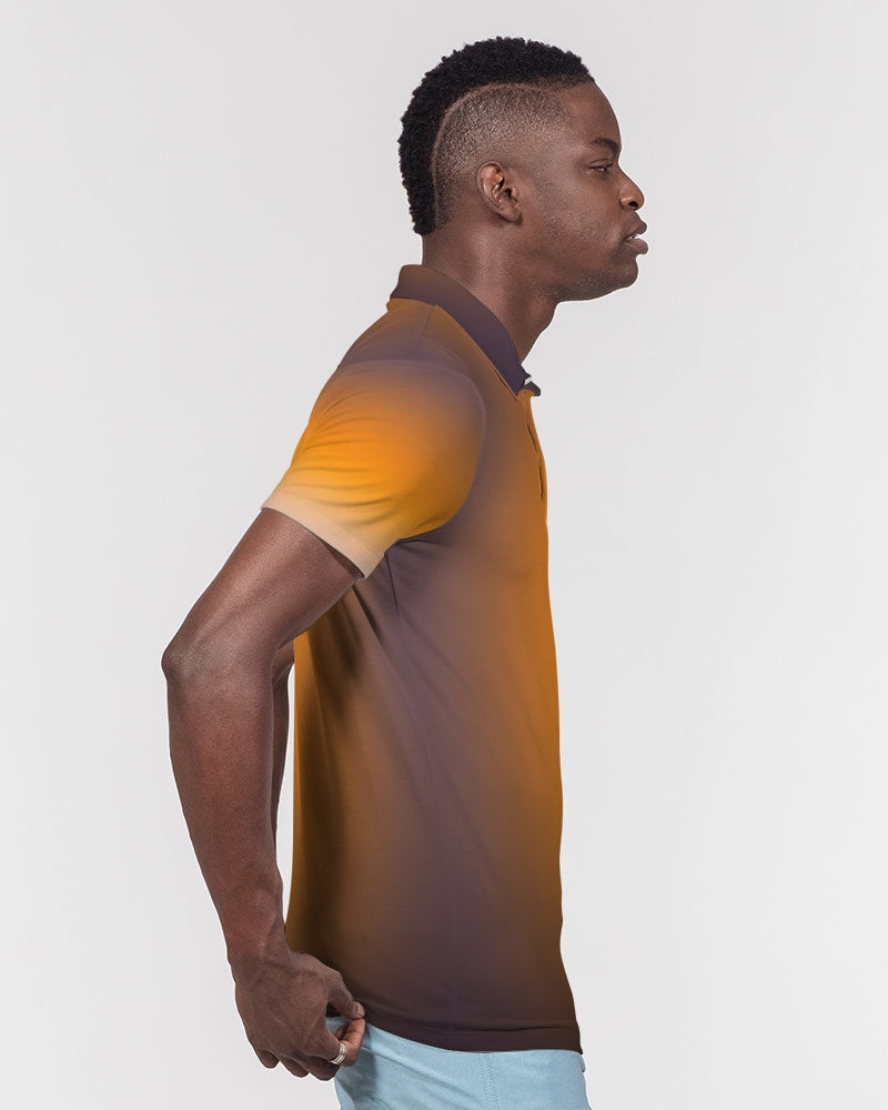 Smokey Orange Men's Slim Fit Polo-cloth-Digital Rawness