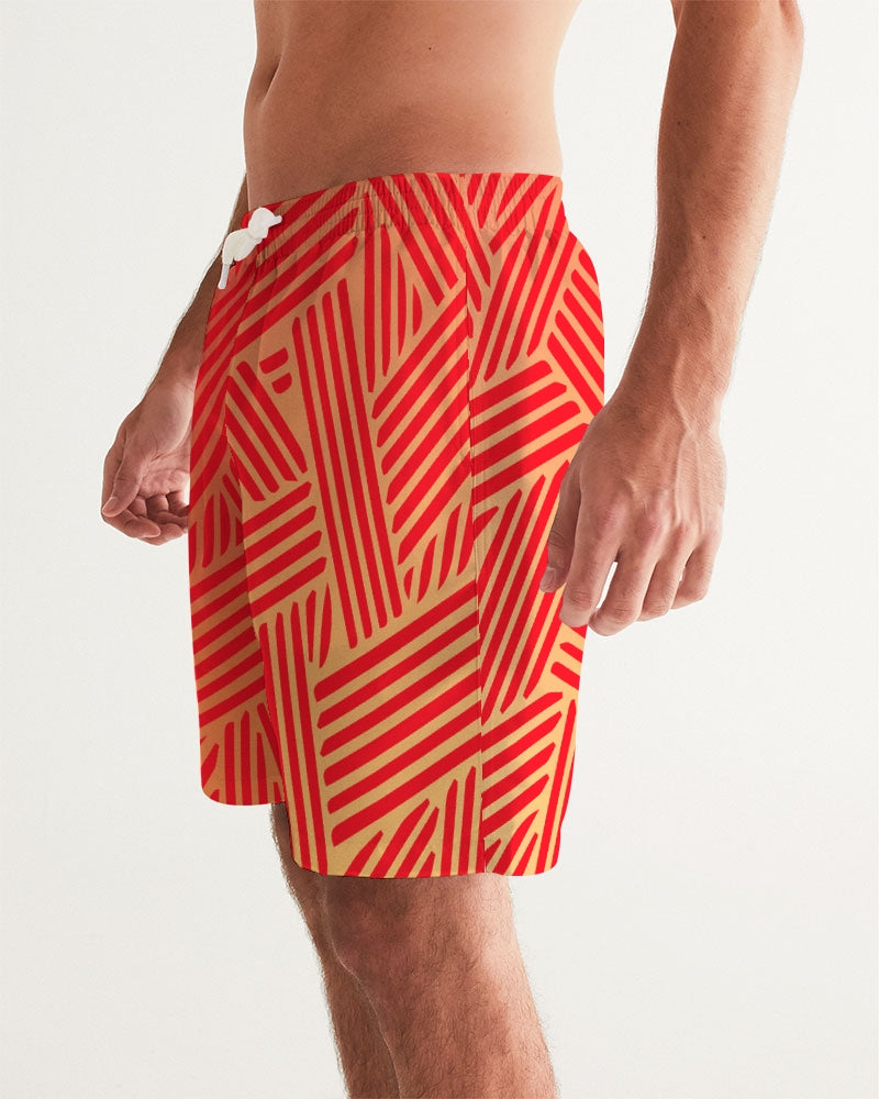 Red Sheek Men's Swim Trunk-cloth-Digital Rawness