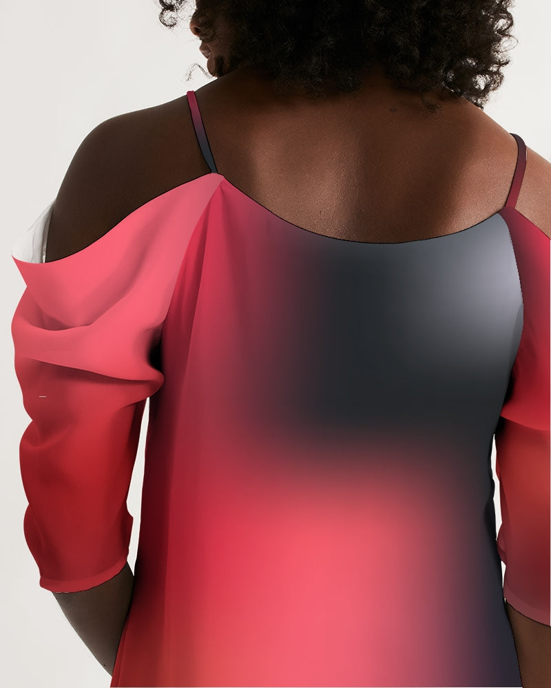 Cherry Bomb Women's Open Shoulder A-Line Dress-cloth-Digital Rawness