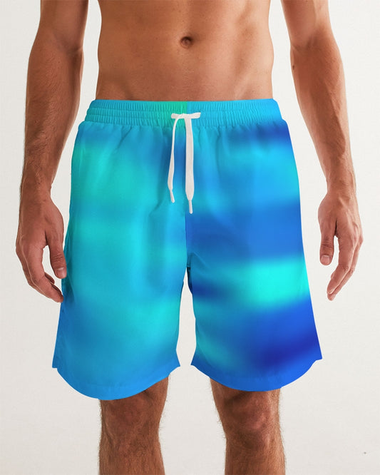 Ocean Shore Blues Men's Swim Trunk-cloth-Digital Rawness