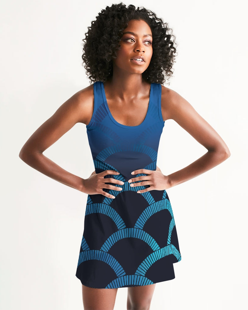 Blue Blues Women's Racerback Dress-cloth-Digital Rawness