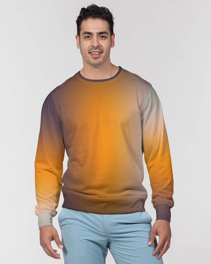 Smokey Orange Men's Classic French Terry Crewneck Sweater-cloth-Digital Rawness
