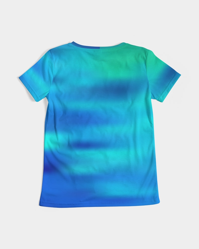 Blue Women's V Neck Shirt-Digital Rawness