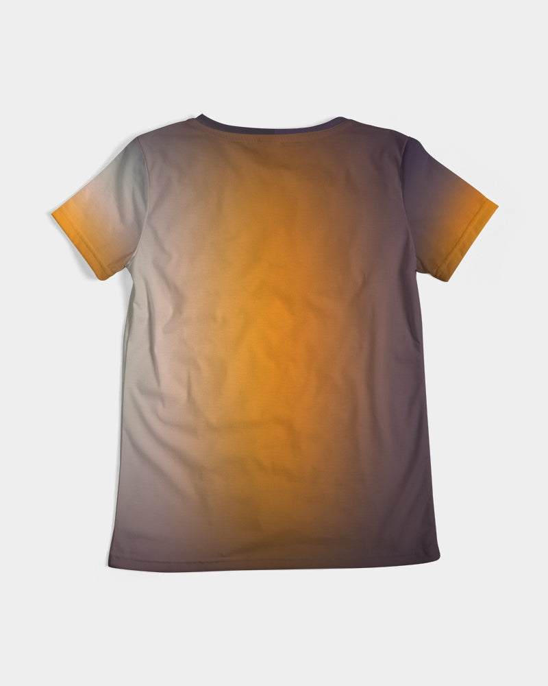 Orange Women's V Neck Shirt-Digital Rawness