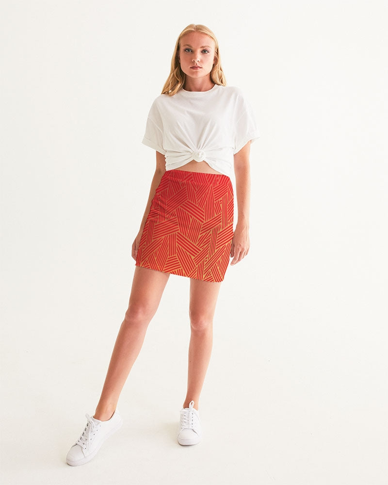 Red Pow Women's Mini Skirt-cloth-Digital Rawness