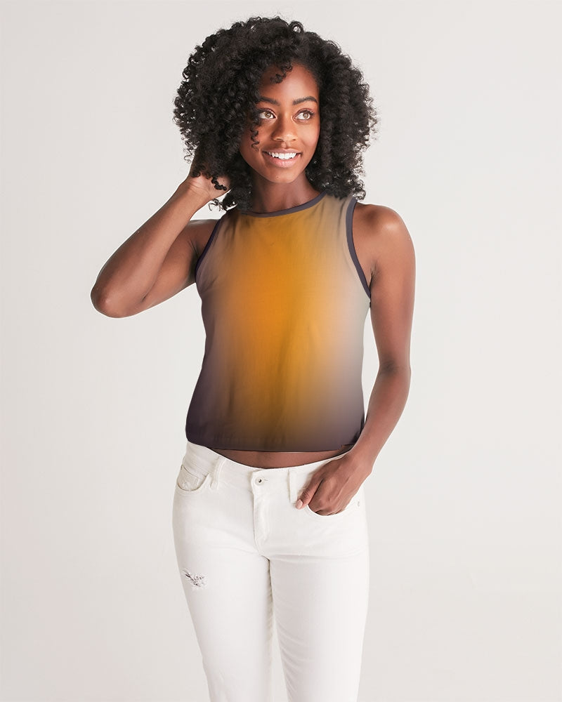 Orange Women's Cropped Tank-cloth-Digital Rawness