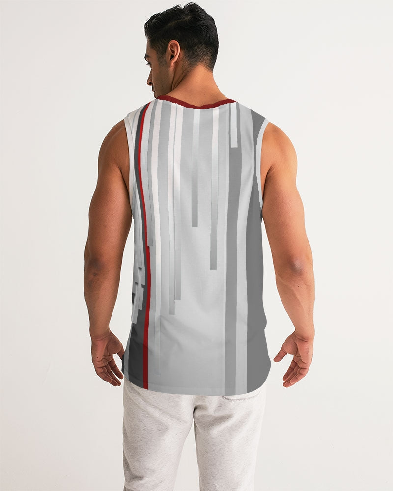 Men's Tank Shirt - Blur Grey Lines - Digital Rawness