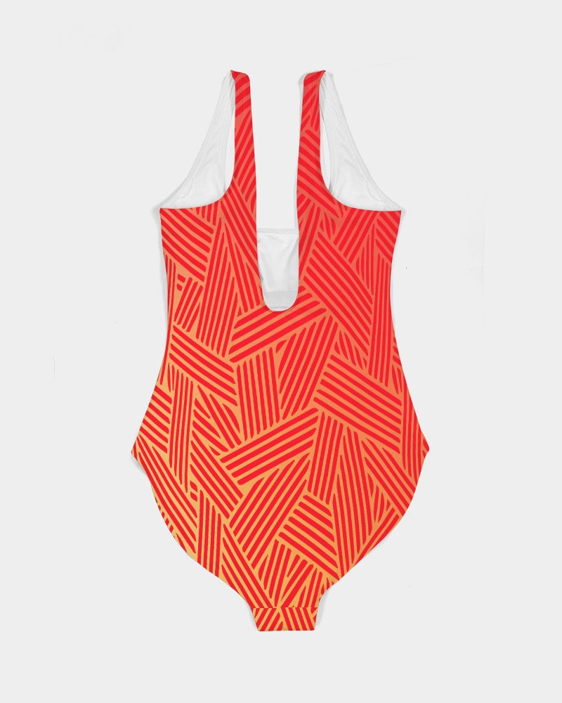 Red Pow Women's One-Piece Swimsuit-cloth-Digital Rawness