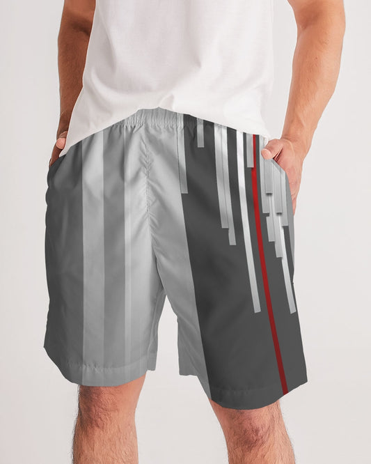 Blur Grey Line Shorts Men's Jogger Shorts-cloth-Digital Rawness