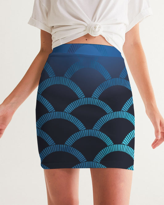 Blue Blues Women's Mini Skirt-cloth-Digital Rawness