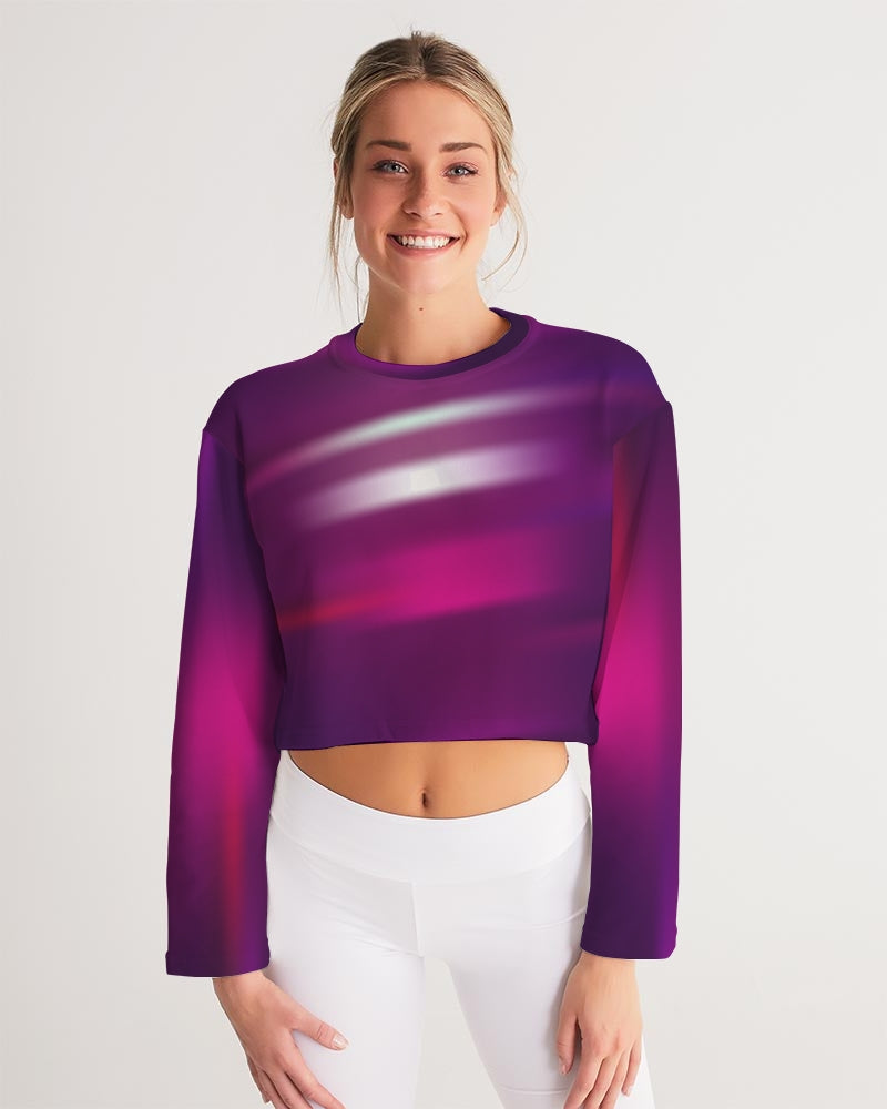 Purple Women's Cropped Sweatshirt-cloth-Digital Rawness