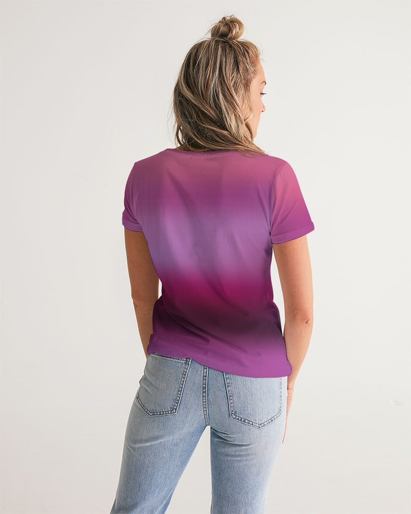 Palm Fade Women's V Neck Shirt-Digital Rawness