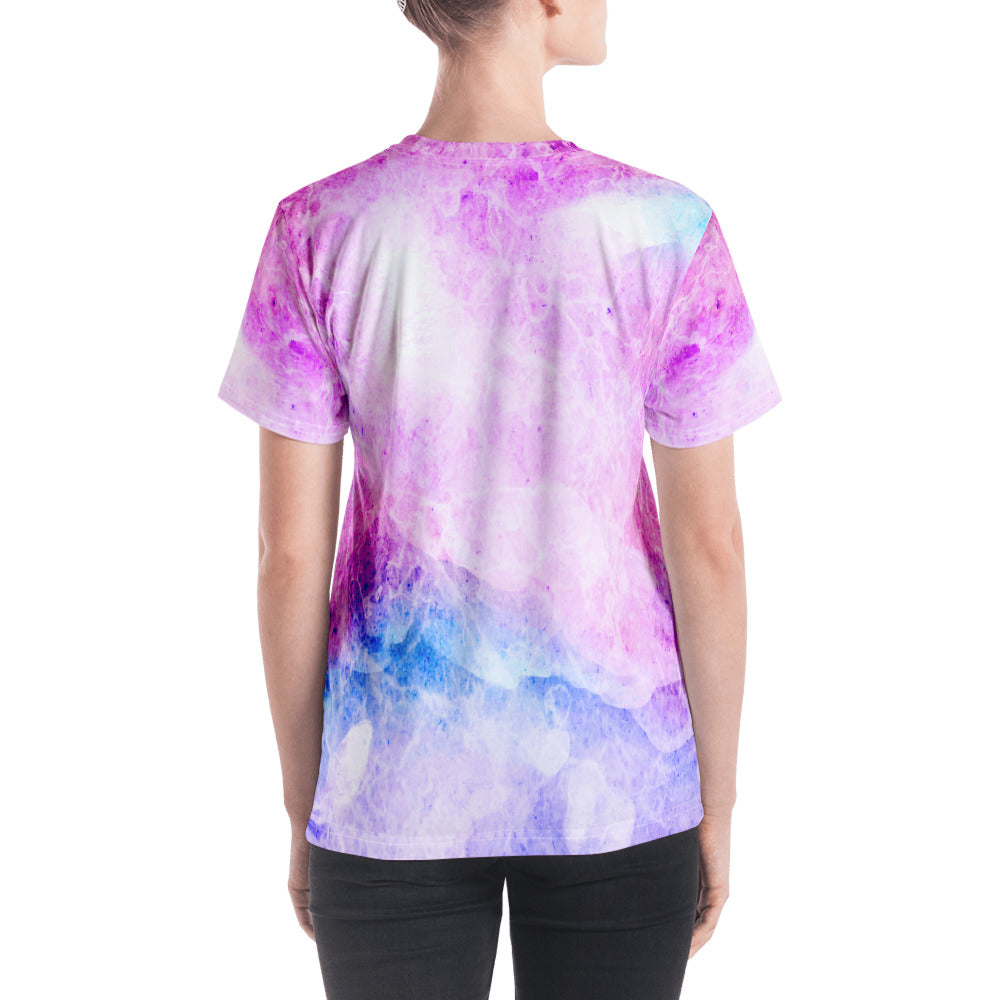 Acid Tie Dye Women's V Neck Shirt-Digital Rawness