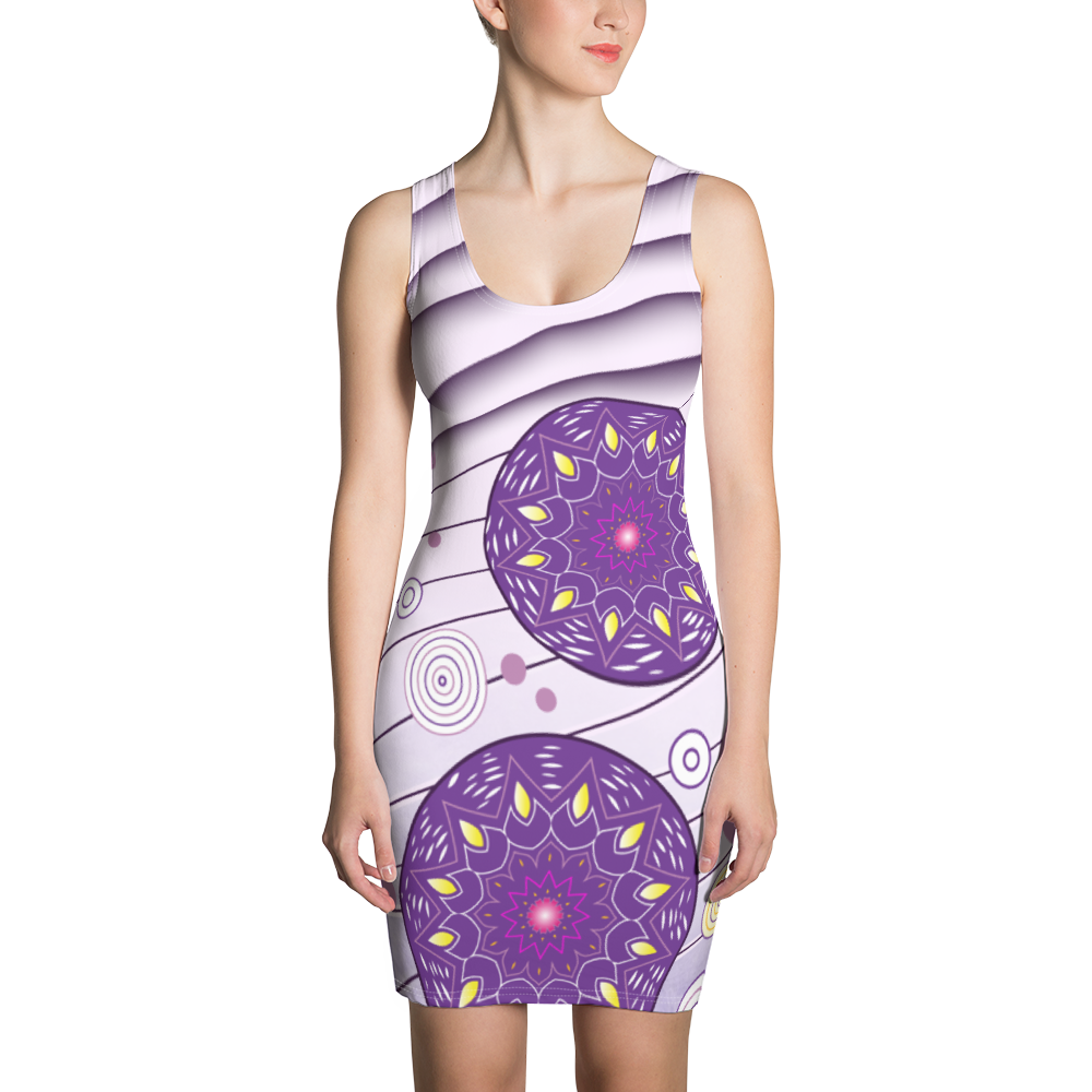 Circle Me Down Women's Bodycon Dress-dresses-Digital Rawness