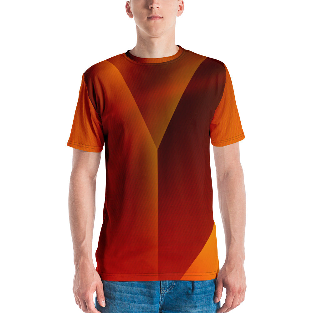 Men's Orange Flamed Up Shirt-Men Casual-Digital Rawness