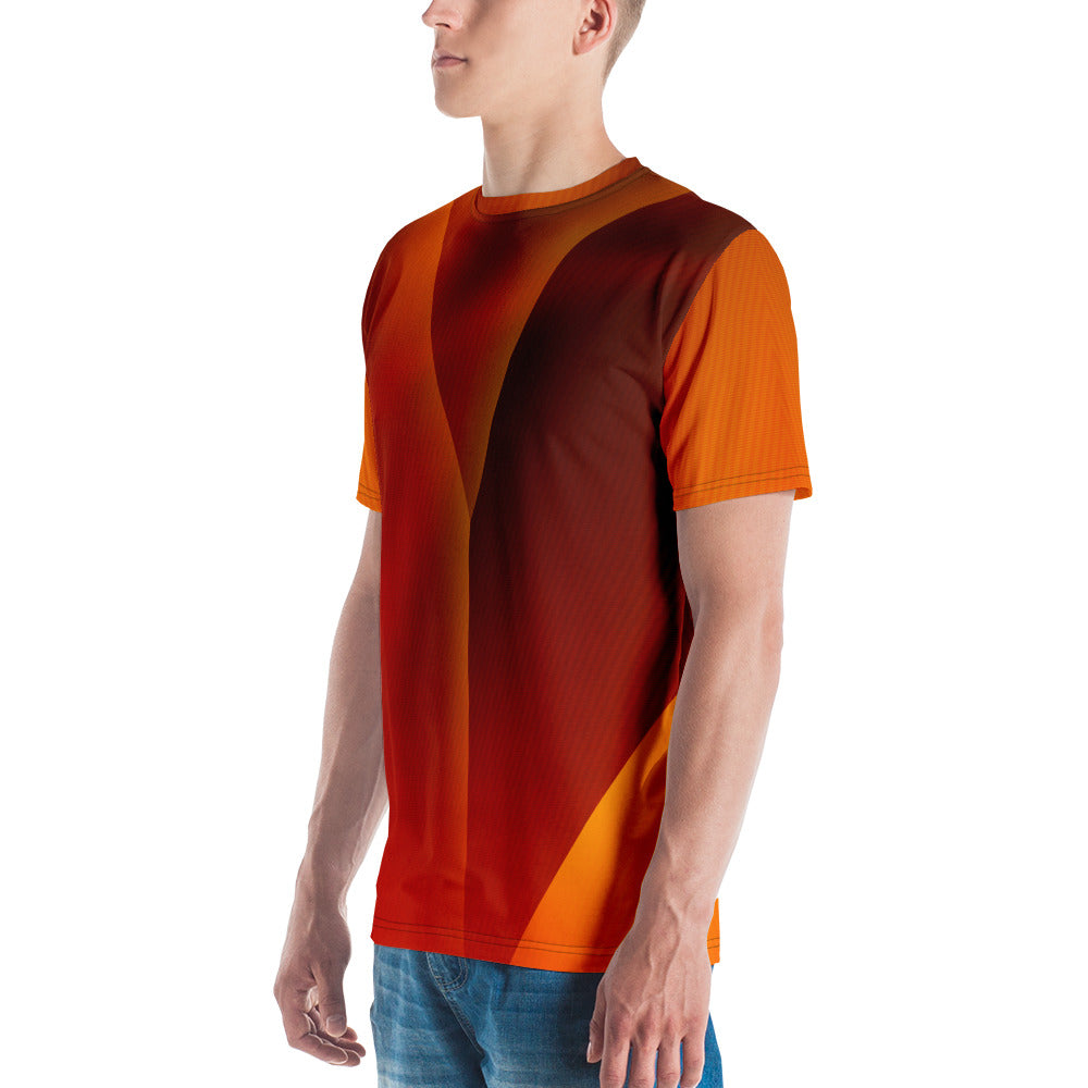 Men's Orange Flamed Up Shirt-Men Casual-Digital Rawness