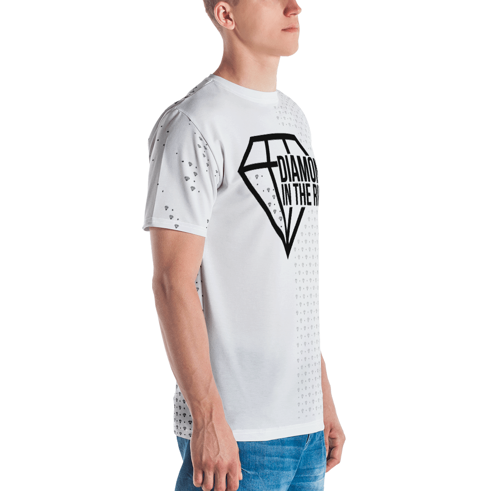Men's Diamond in The Ruff White Tee Shirt-Graphic Tee-Digital Rawness