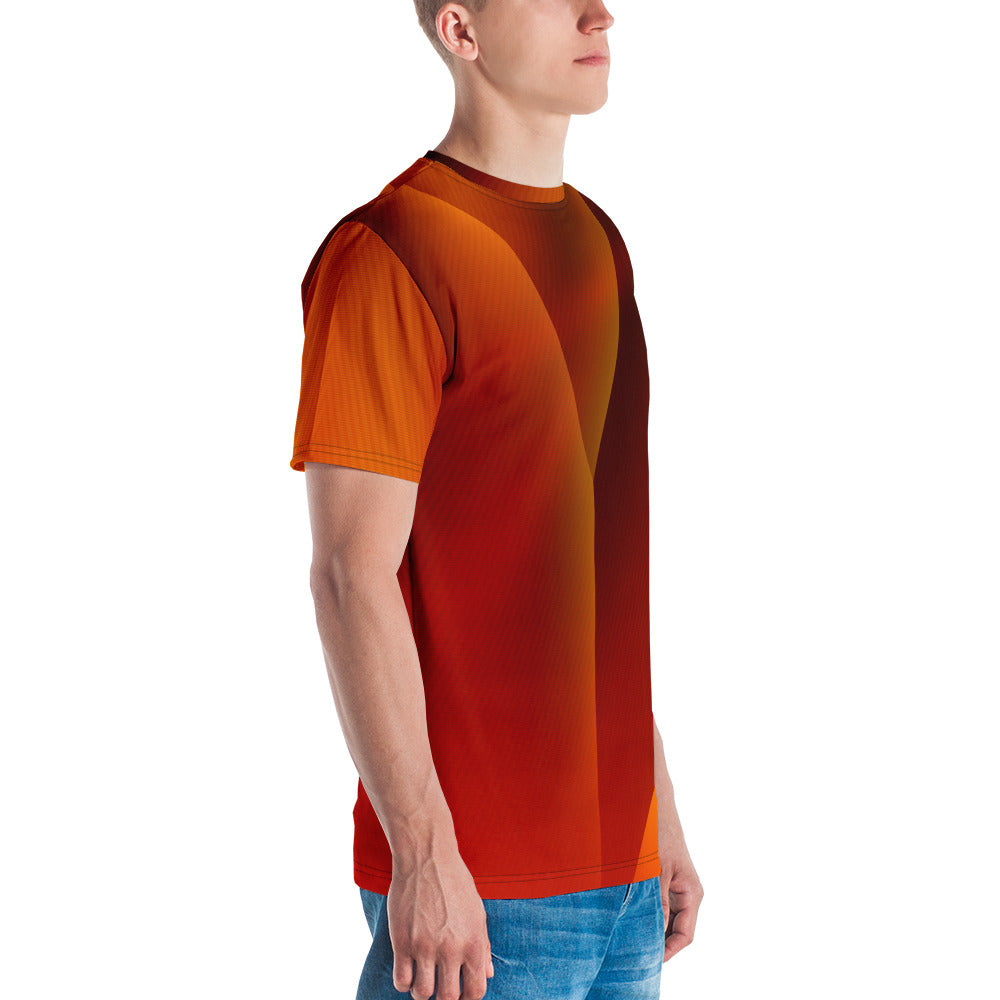 Men's Orange Flamed Up Shirt-Men Casual-Digital Rawness