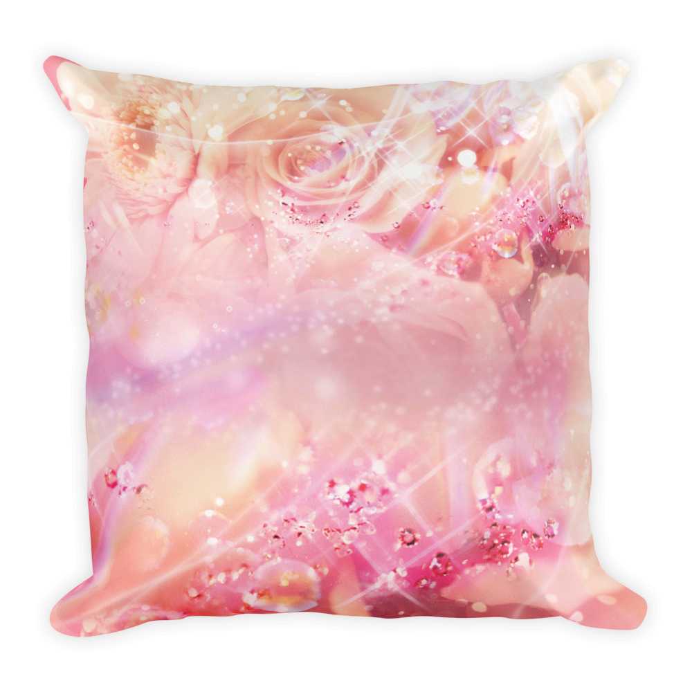 Pink Flower Power Throw Pillow Digital Rawness