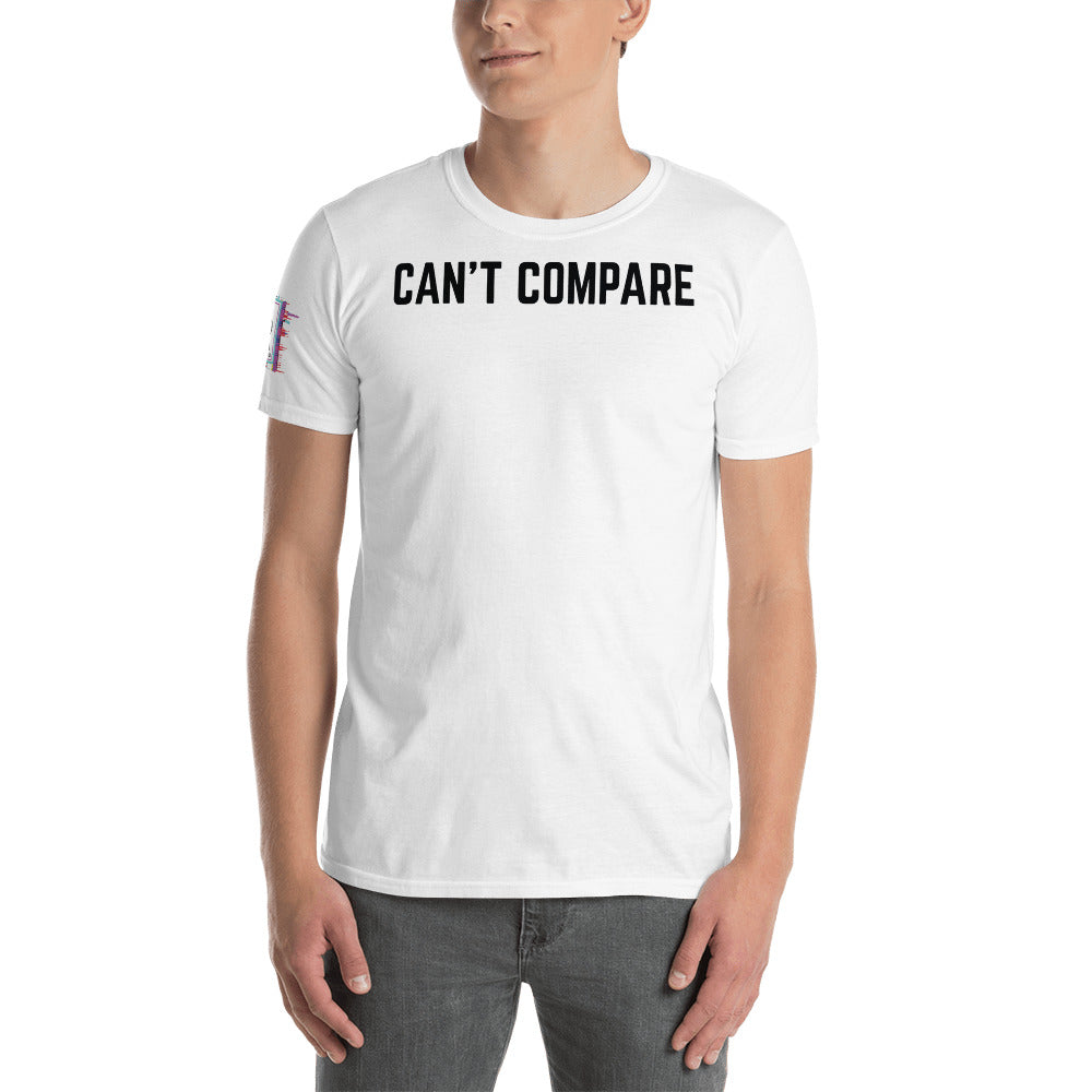 Can't Compare White Unisex Graphic Shirt-Digital Rawness
