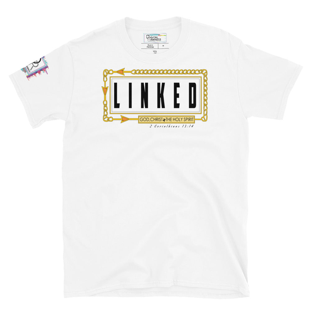 Linked | Holy Trinity T-shirt - 2 Corinthians 13:14 Unisex Graphic T-Shirt-Christian Shirt-Digital Rawness