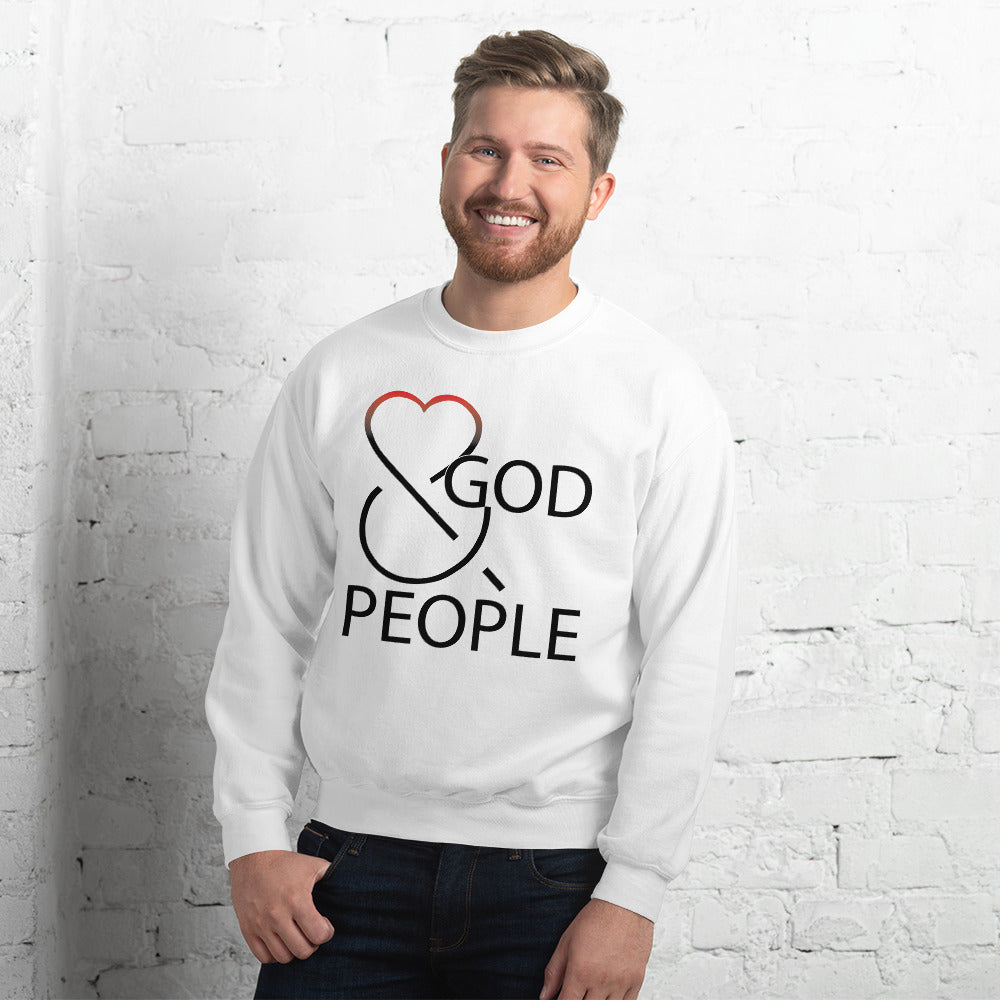 Love GOD and People Unisex White Christian Sweatshirt-Digital Rawness