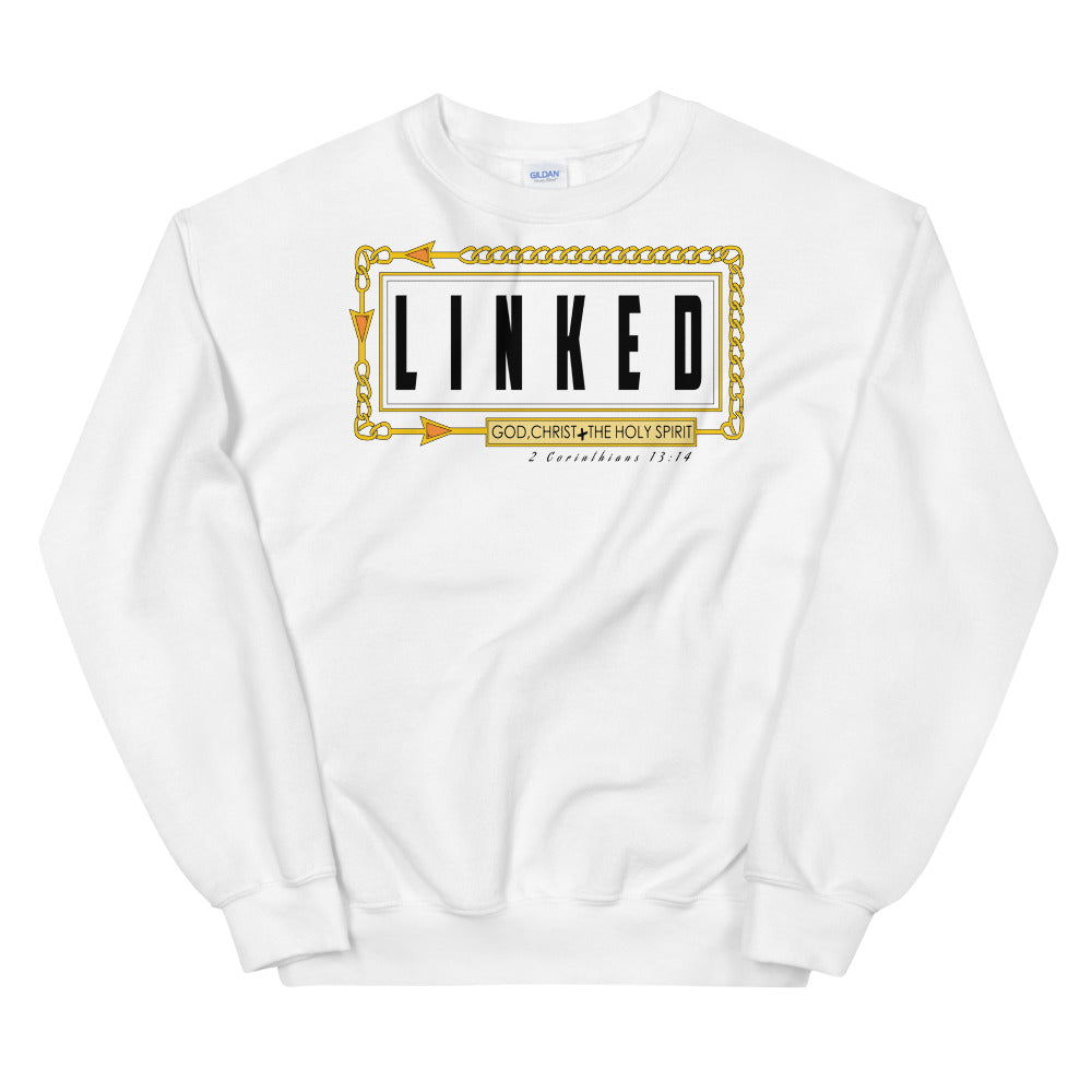 Linked | Holy Trinity - 2 Corinthians 13:14 Unisex Crewneck Christian Sweatshirt-Digital Rawness