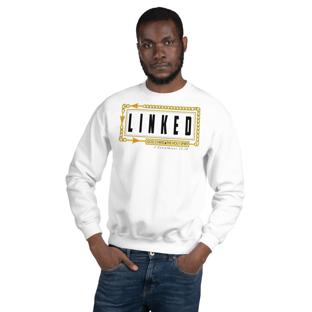 Linked | Holy Trinity - 2 Corinthians 13:14 Unisex Crewneck Christian Sweatshirt-Digital Rawness