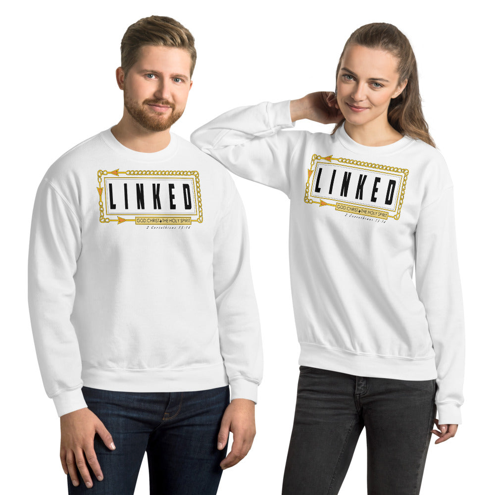 Linked | Holy Trinity - 2 Corinthians 13:14 Unisex Crewneck Christian Sweatshirt-Digital Rawness